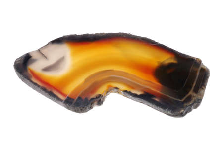 Slice of natural agate on white backgroundの写真素材
