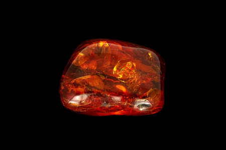 Baltic amber closeup on black backgroundの写真素材