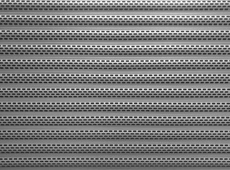 Texture of closed iron roller shutters on a shop window closeupの写真素材