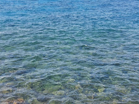 Beautiful clear blue water in Mediterranean Seaの写真素材