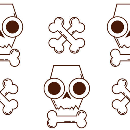 seamless texture with skulls. skull and Bones. halloween patternのイラスト素材