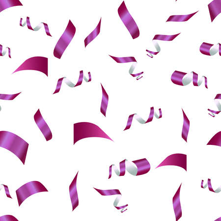 purple confetti on a white background. seamless patternのイラスト素材