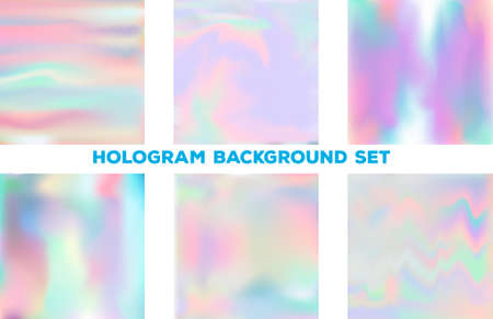 set with holographic backgrounds. Vector holographic background. six backgrounds  Vector illustration EPS10.のイラスト素材