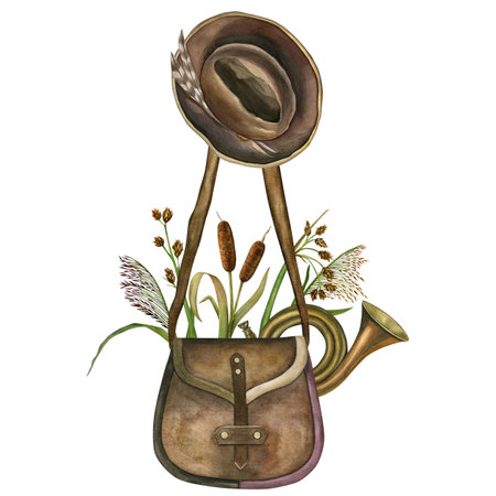 Watercolor illustrations. Hand-drawn. Isolated on a white backgroundの写真素材