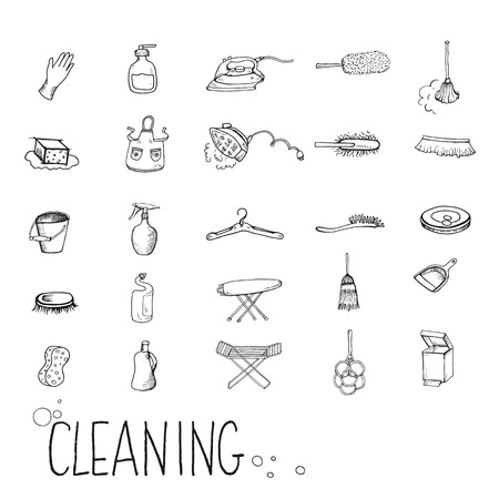 Icons for cleaning services, maintenance.のイラスト素材