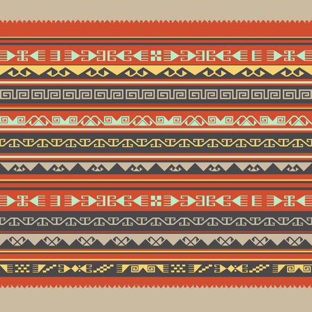 Asian ornaments. Seamless frame. Historically ornamental of nomadic east people. It based on real Kazakh art.のイラスト素材
