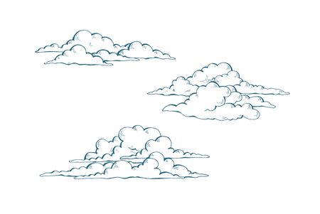 Set of cumulus cloudsのイラスト素材