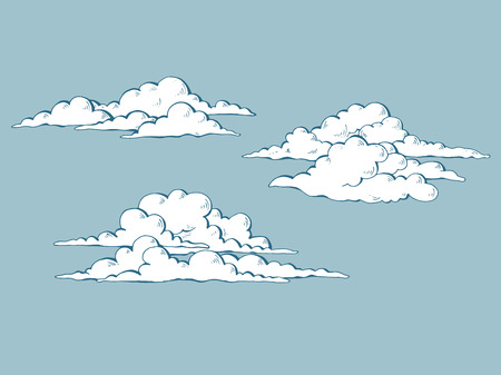 Set of cumulus cloudsのイラスト素材