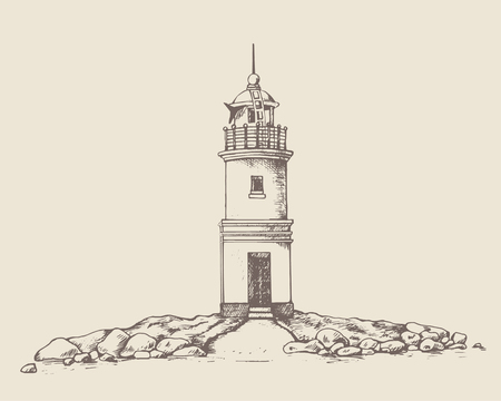 Tokarevskiy lighthouse in Vladivostok.のイラスト素材