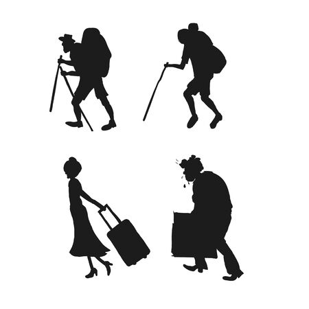 Silhouette pictograms of people on the restの写真素材