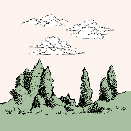 The nature of Kyrgyzstanのイラスト素材