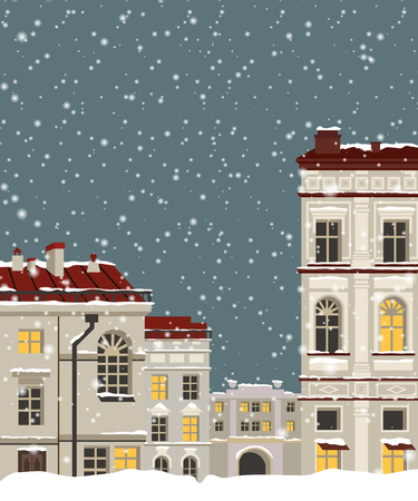 on the street of the buildingのイラスト素材
