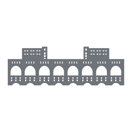 Pictogram of a hydroelectric power station on the Volkhov River, Russia. Leningrad Regionの写真素材