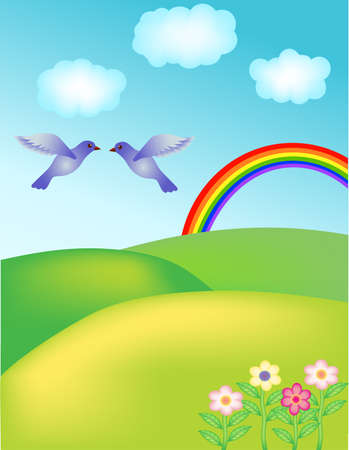 Green field backgroundのイラスト素材