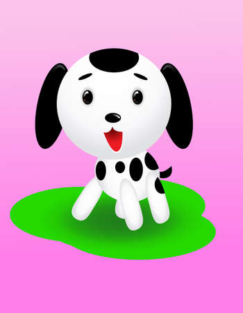 Cute dalmatian dog cartoonのイラスト素材