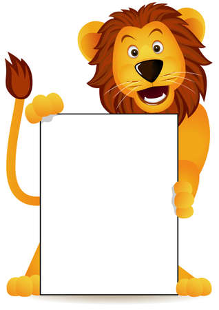 Lion and bannerのイラスト素材