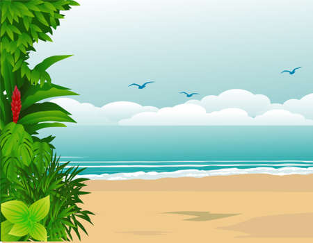 Tropical beachのイラスト素材