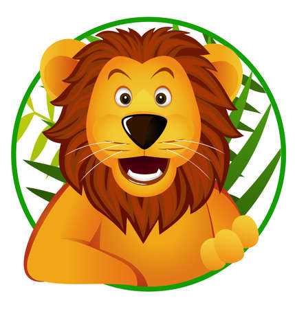 Funny lion cartoonのイラスト素材