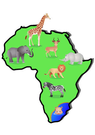Animal Africa Mapのイラスト素材