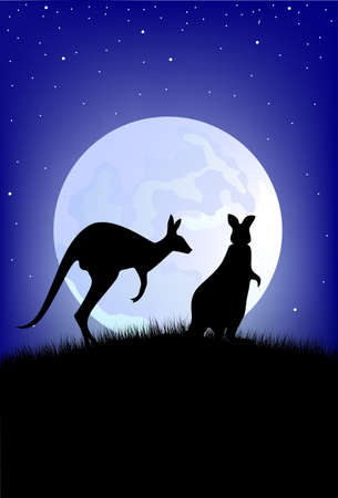 Kangaroo silhouetteのイラスト素材