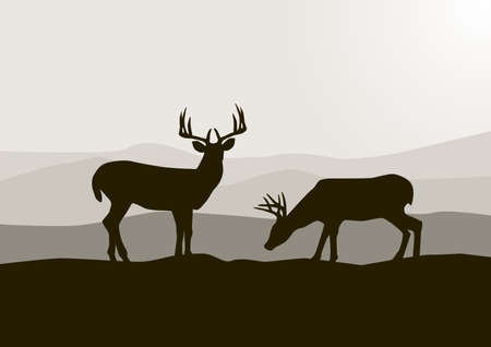 Deer silhouetteのイラスト素材