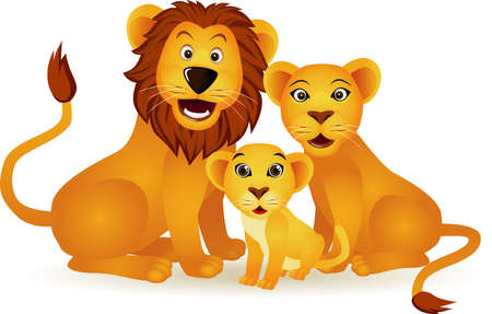 Lion familyのイラスト素材
