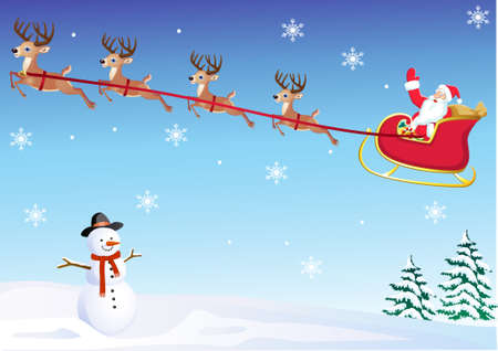 santa's sleighのイラスト素材