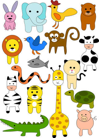 Animal doodleのイラスト素材