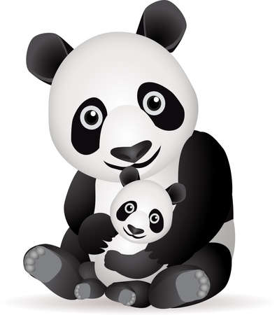 Panda familyのイラスト素材