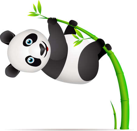 Panda on the bamboo treeのイラスト素材