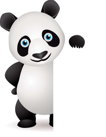 Cute panda and blank white spaceのイラスト素材