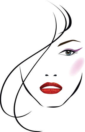 Beautiful girl faceのイラスト素材