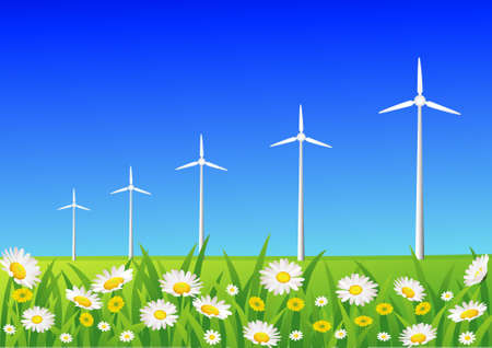 wind turbineのイラスト素材