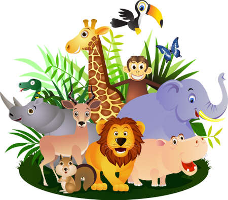 Animal safari cartoonのイラスト素材