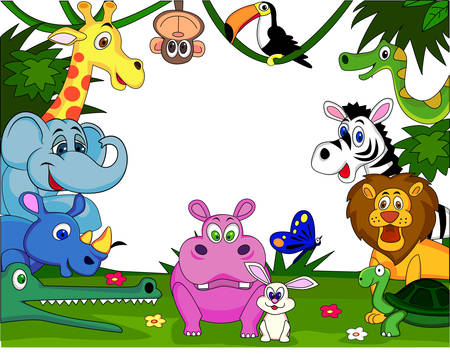 Animal safari cartoonのイラスト素材