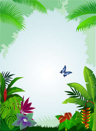 Tropical forest backgroundのイラスト素材