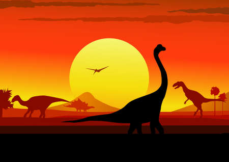 dinosaurs era backgroundのイラスト素材