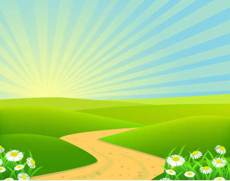 beautiful landscape backgroundのイラスト素材