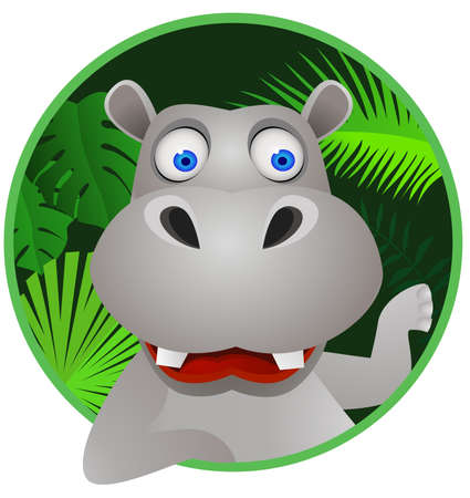 hippo cartoonのイラスト素材