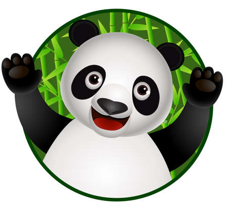 Panda cartoonのイラスト素材