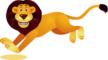 Lion cartoon runningのイラスト素材