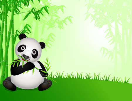 panda cartoonのイラスト素材