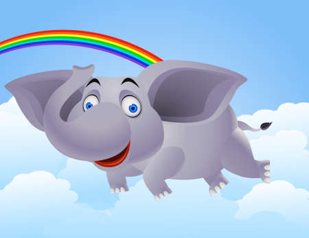 Elephant flyingのイラスト素材