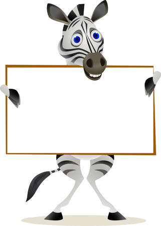 zebra ad blank signのイラスト素材
