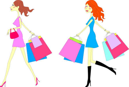 Girl shoppingのイラスト素材