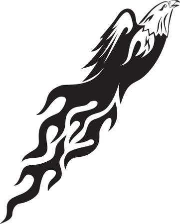 Eagle with flameのイラスト素材