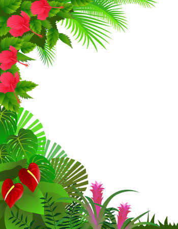 Tropical forest backgroundのイラスト素材