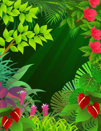 Tropical forest backgroundのイラスト素材