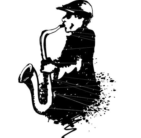 Man playing saxophoneのイラスト素材
