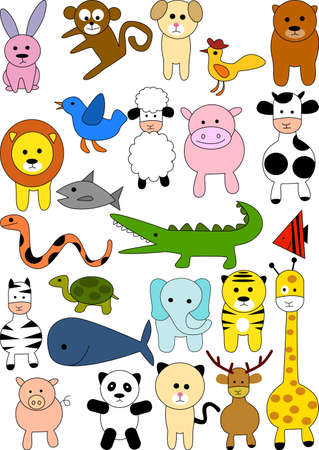 Animal doodle のイラスト素材